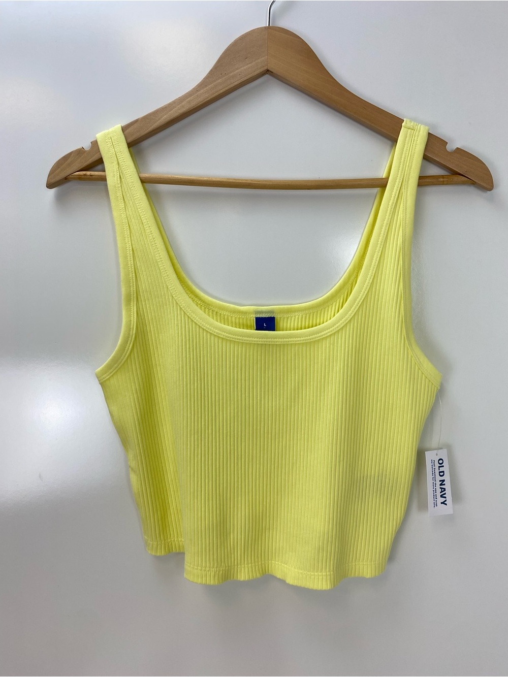 Old Navy Bright Yellow Ribbed Crop Tank